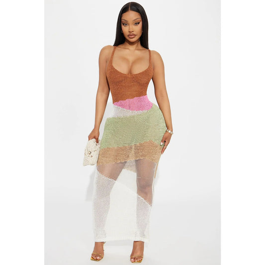 Lydia Crochet Maxi Dress - Multi Color
